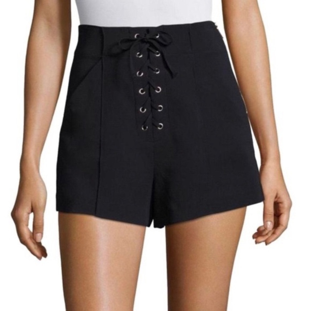 ALC Kyle Lace Up High Waste Shorts in navy size 4